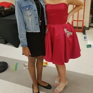 Wine Sherri Hill homecoming dress pageant 51390